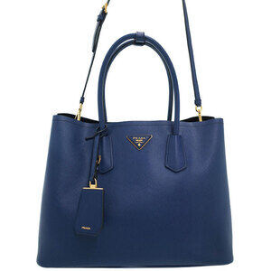 Prada Double Saffiano Leather Bag blue